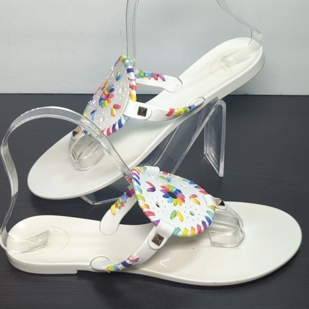 Jack Roger's Georgica white jelly flat sandals womans size 8 - Picture 6 of 13
